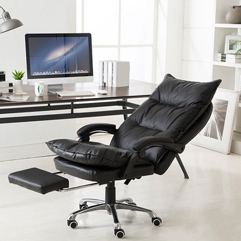 Modern Office Chair Leather Tilt Mechanism No Distressing Ergonomic Desk Chair