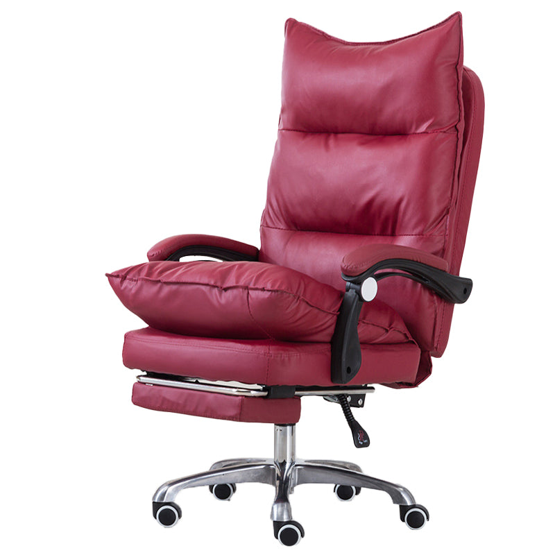 Modern Office Chair Leather Tilt Mechanism No Distressing Ergonomic Desk Chair