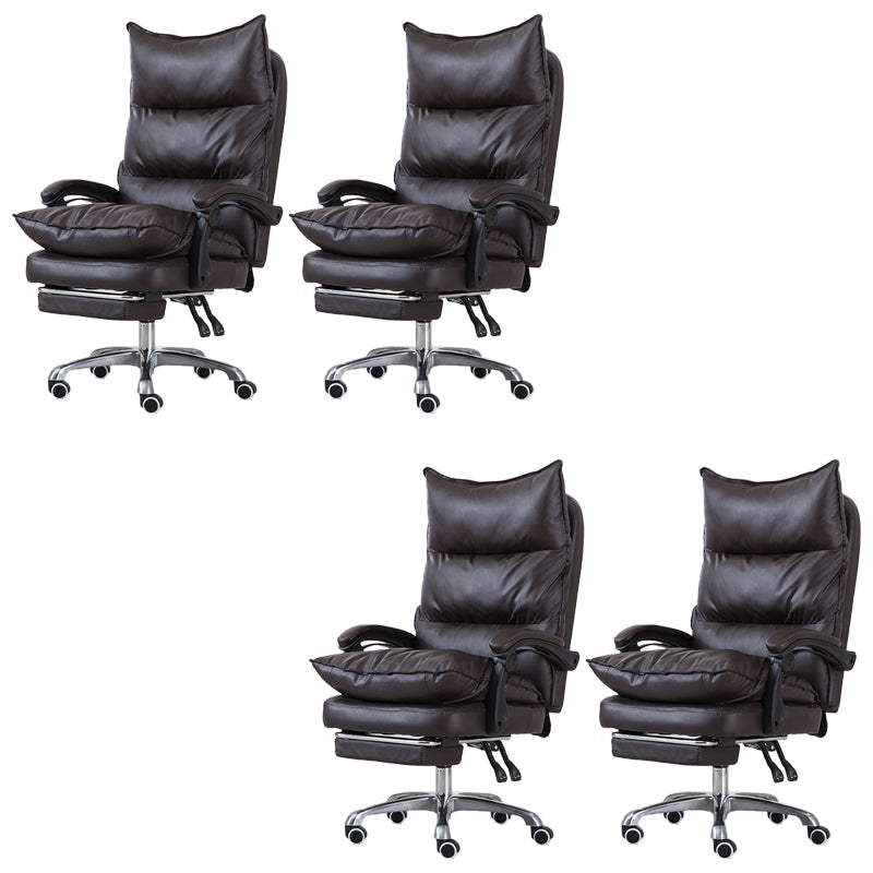 Modern Office Chair Leather Tilt Mechanism No Distressing Ergonomic Desk Chair