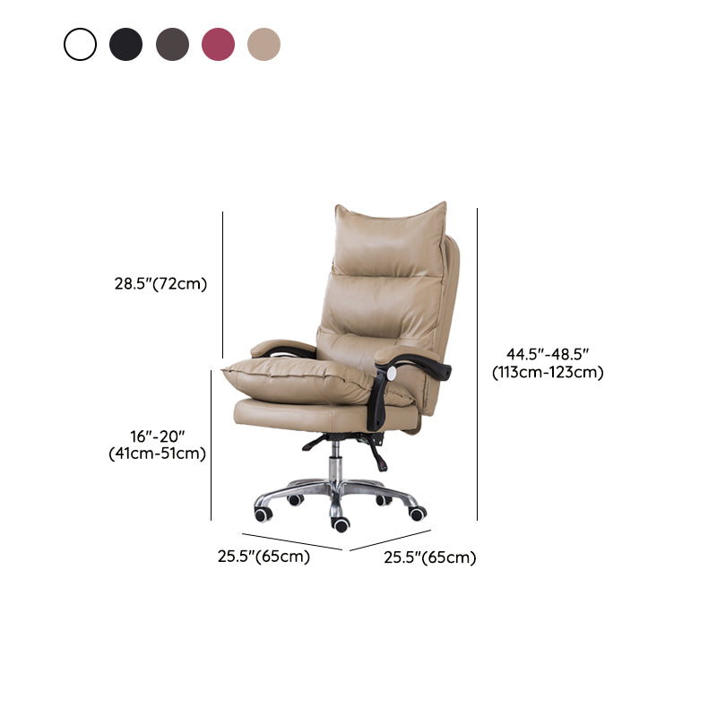 Modern Office Chair Leather Tilt Mechanism No Distressing Ergonomic Desk Chair