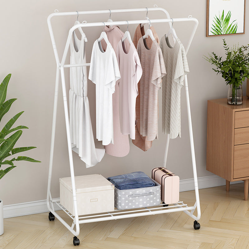 Contemporary Metal Coat Rack Storage Shelf Coat Rack with Castors