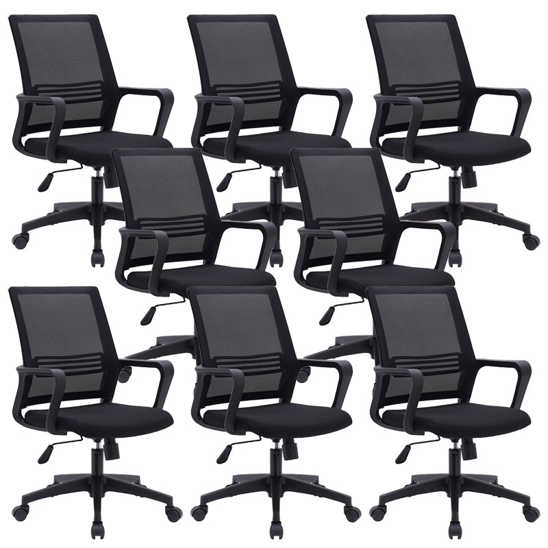 Modern Fixed Arms Office Chair No Wheels No Distressing Ergonomic Desk Chair