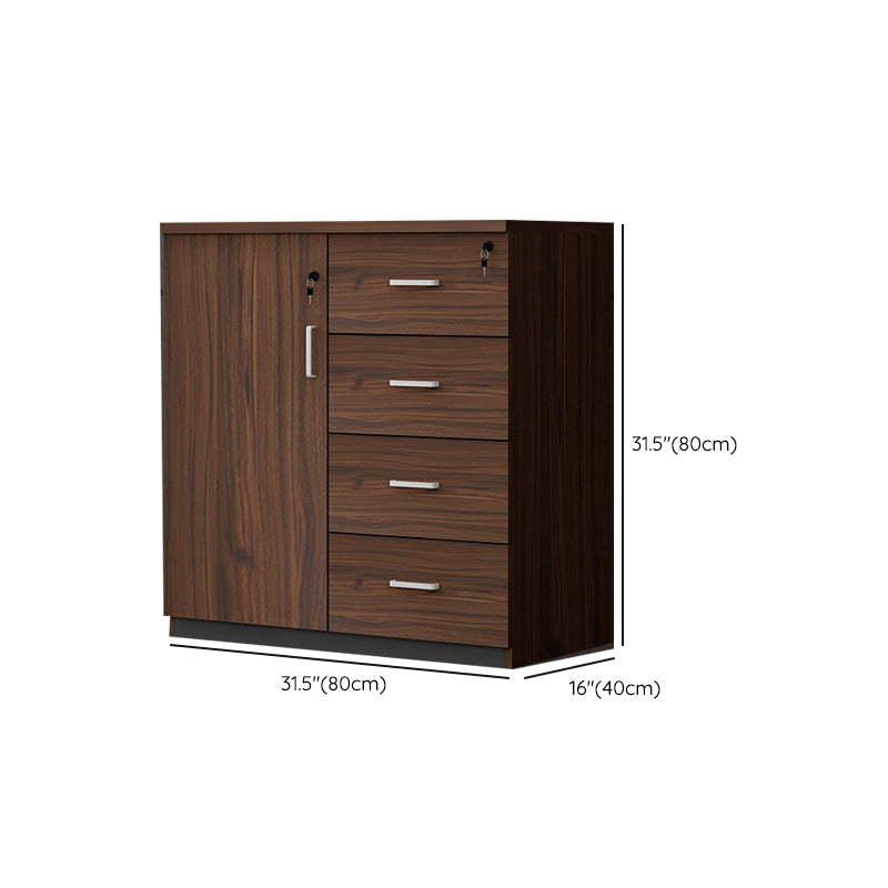 Engineered Wood Contemporary File Cabinet Lateral Cabinet with Storage