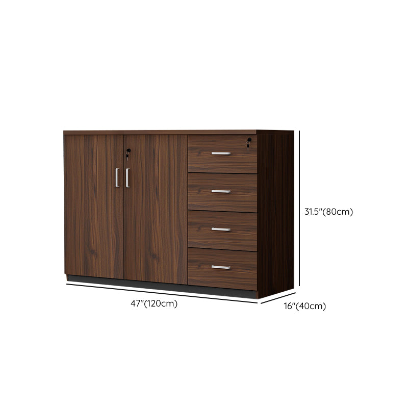 Engineered Wood Contemporary File Cabinet Lateral Cabinet with Storage