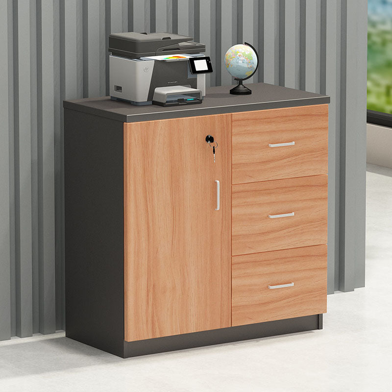 Traditional Style File Cabinet Wood Lateral File Cabinet with Locking Storage