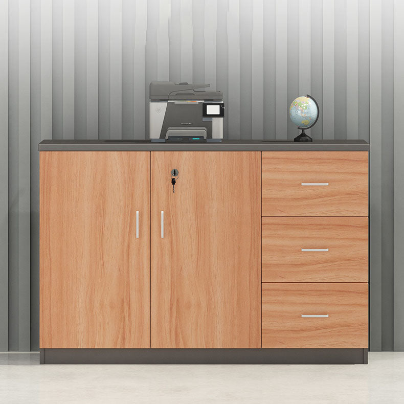 Traditional Style File Cabinet Wood Lateral File Cabinet with Locking Storage