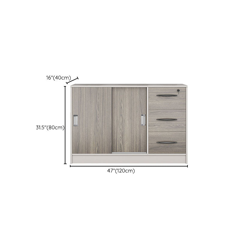 Modern Locking File Cabinet Wood File Cabinet with Storage Shelves