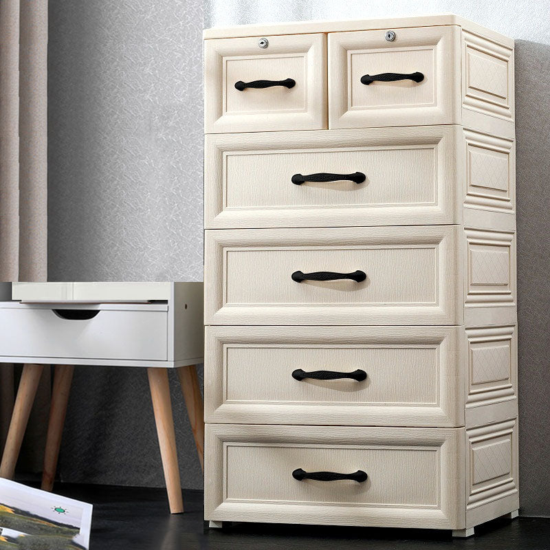 Plastic Chest Kids Nightstand Scandinavian Nursery Dresser with 5/6 Drawers