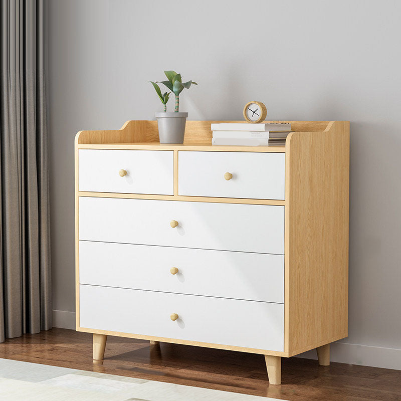 Scandinavian Nursery Dresser Solid Wood Kids Nightstand , 12.48 Inch Width