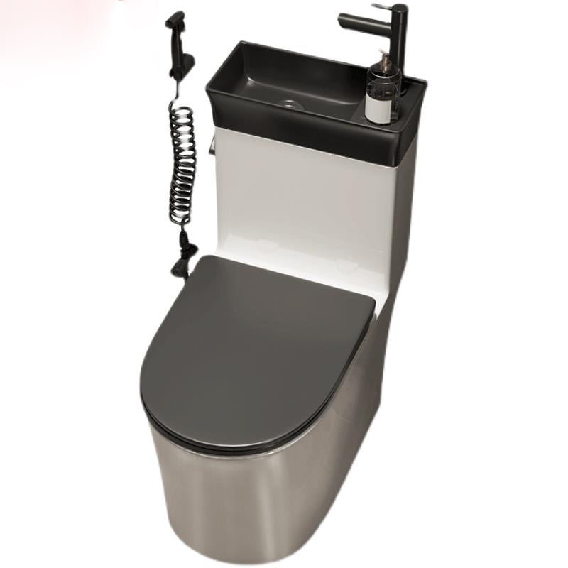 Contemporary Ceramic Flush Toilet Slow Close Seat Included Urine Toilet for Bathroom