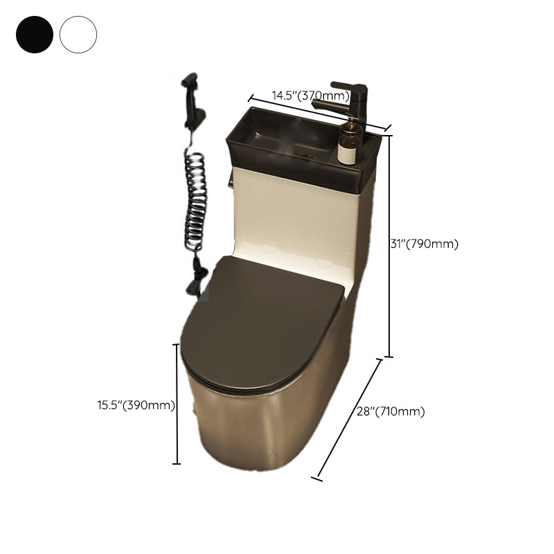 Contemporary Ceramic Flush Toilet Slow Close Seat Included Urine Toilet for Bathroom