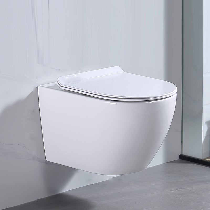 Modern White Ceramic Flush Toilet Wall Hung Urine Toilet with Seat for Bathroom