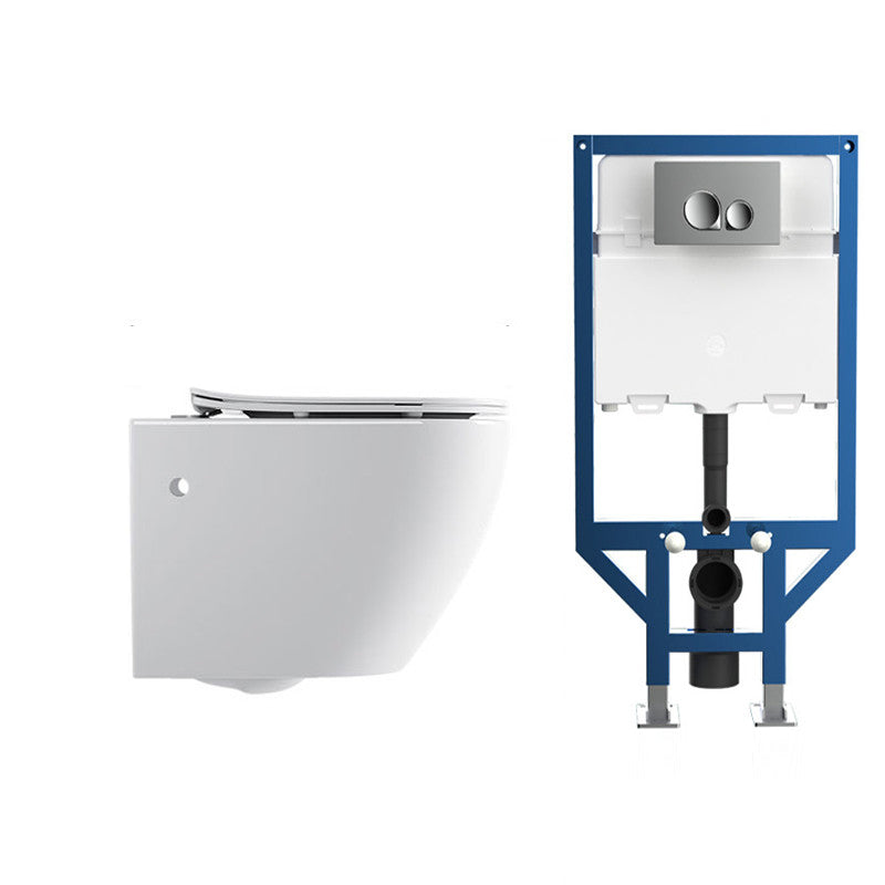 Modern White Ceramic Flush Toilet Wall Hung Urine Toilet with Seat for Bathroom