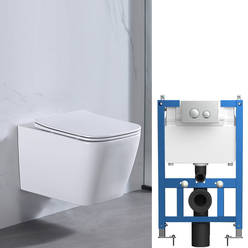 Modern White Ceramic Flush Toilet Wall Hung Urine Toilet with Seat for Bathroom