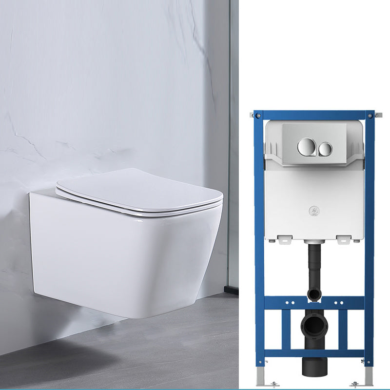 Modern White Ceramic Flush Toilet Wall Hung Urine Toilet with Seat for Bathroom