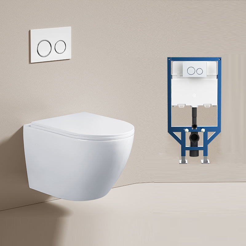 Modern Ceramic Flush Toilet Wall Hung Urine Toilet with Slow Close Seat for Washroom