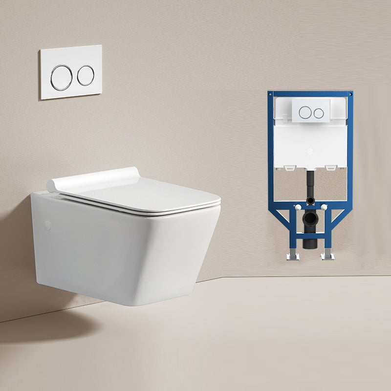 Modern Ceramic Flush Toilet Wall Hung Urine Toilet with Slow Close Seat for Washroom