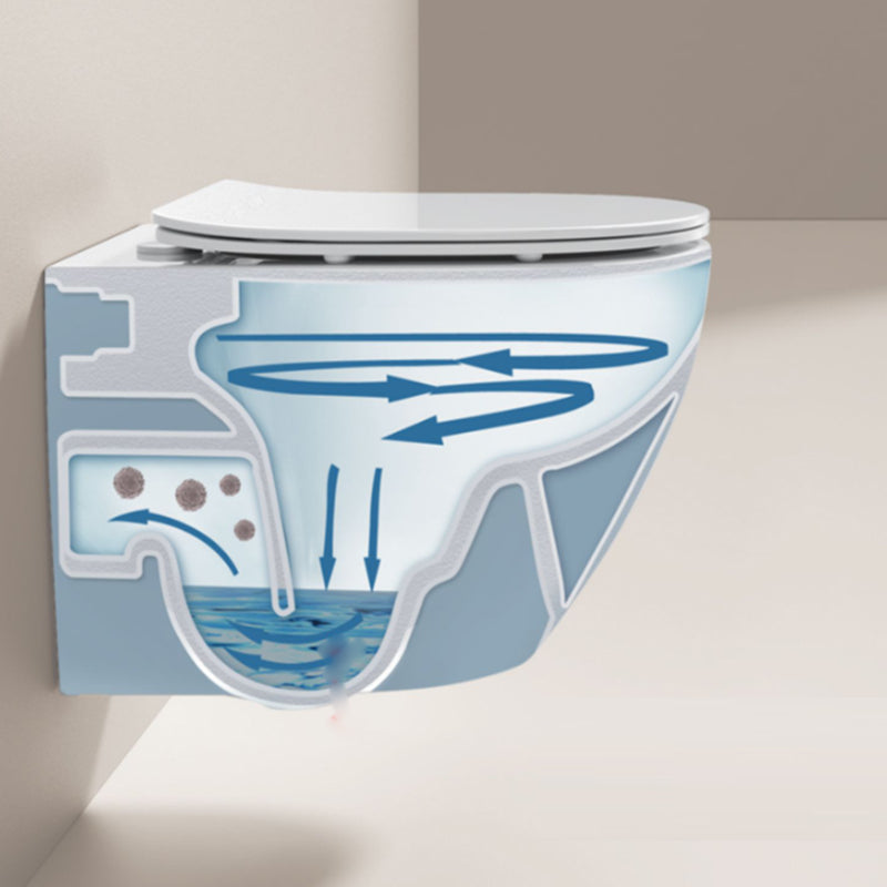 Modern Ceramic Flush Toilet Wall Hung Urine Toilet with Slow Close Seat for Washroom