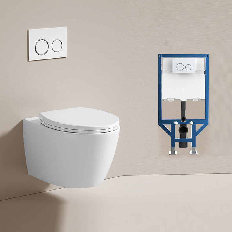 Modern Ceramic Flush Toilet Wall Hung Urine Toilet with Slow Close Seat for Washroom