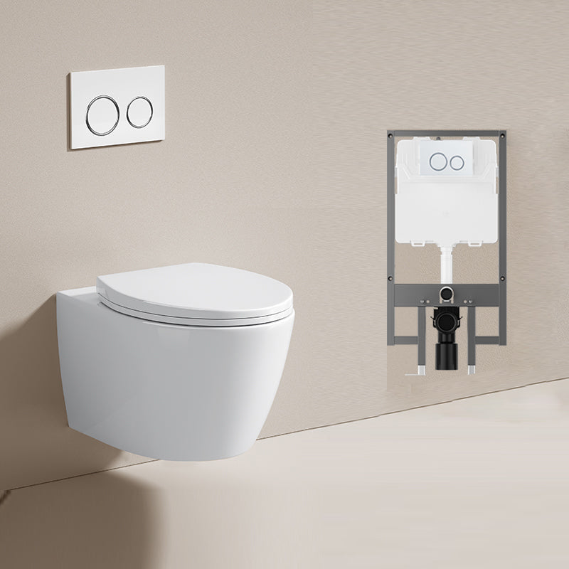 Modern Ceramic Flush Toilet Wall Hung Urine Toilet with Slow Close Seat for Washroom