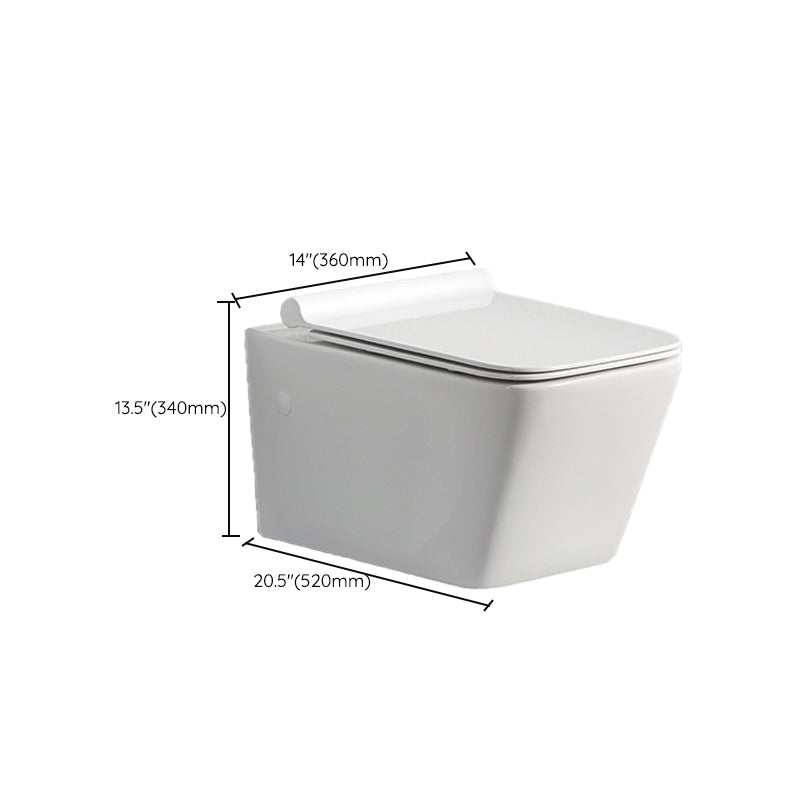 Modern Ceramic Flush Toilet Wall Hung Urine Toilet with Slow Close Seat for Washroom