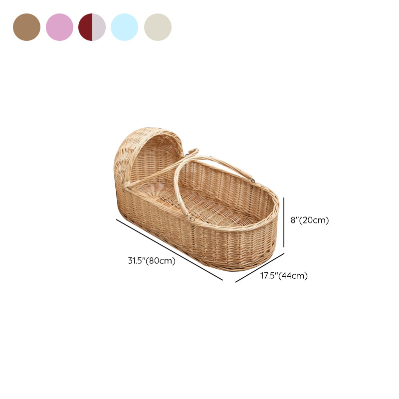 Rattan Oval Bassinet Rocking and Gliding Crib Cradle for Baby