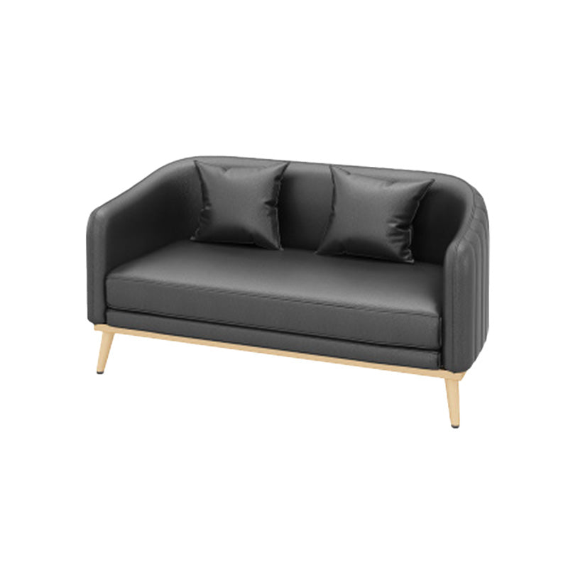 Coffee Shop Sofa with Pillows Contemporary Style Tuxedo Arm Sofa