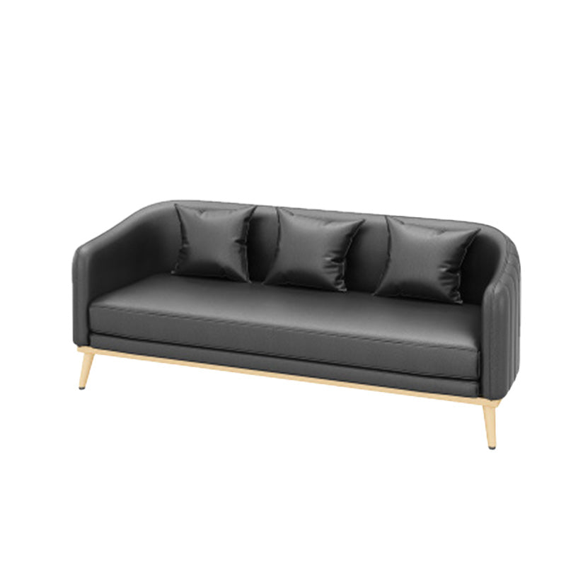 Coffee Shop Sofa with Pillows Contemporary Style Tuxedo Arm Sofa