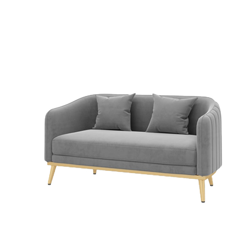 Coffee Shop Sofa with Pillows Contemporary Style Tuxedo Arm Sofa