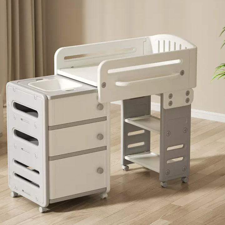 Modern Arch Top Changing Table Dresser Gray Changing Table Dresser with Safety Rail