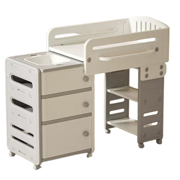 Modern Arch Top Changing Table Dresser Gray Changing Table Dresser with Safety Rail