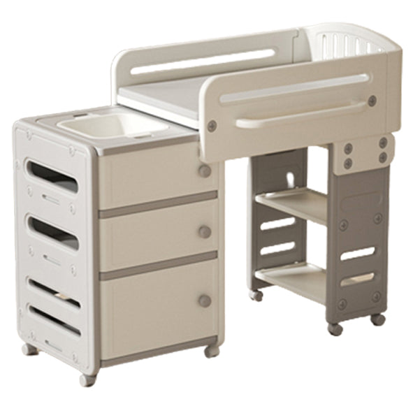 Modern Arch Top Changing Table Dresser Gray Changing Table Dresser with Safety Rail