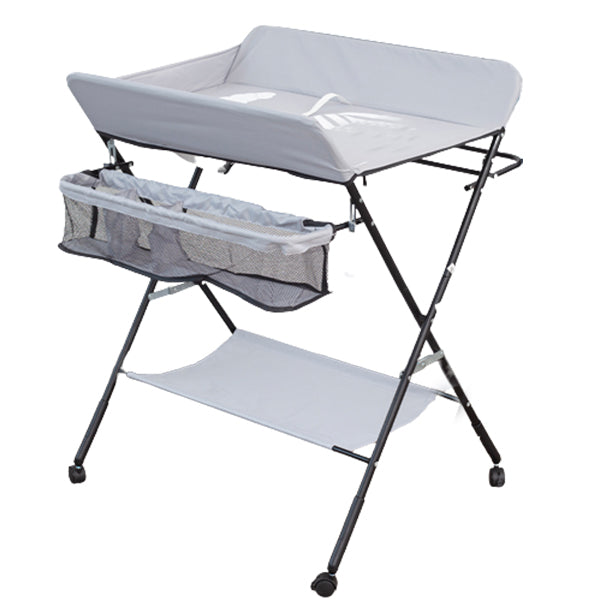 Folding Changing Table Flat Top Changing Table with Safety Rails and Storage