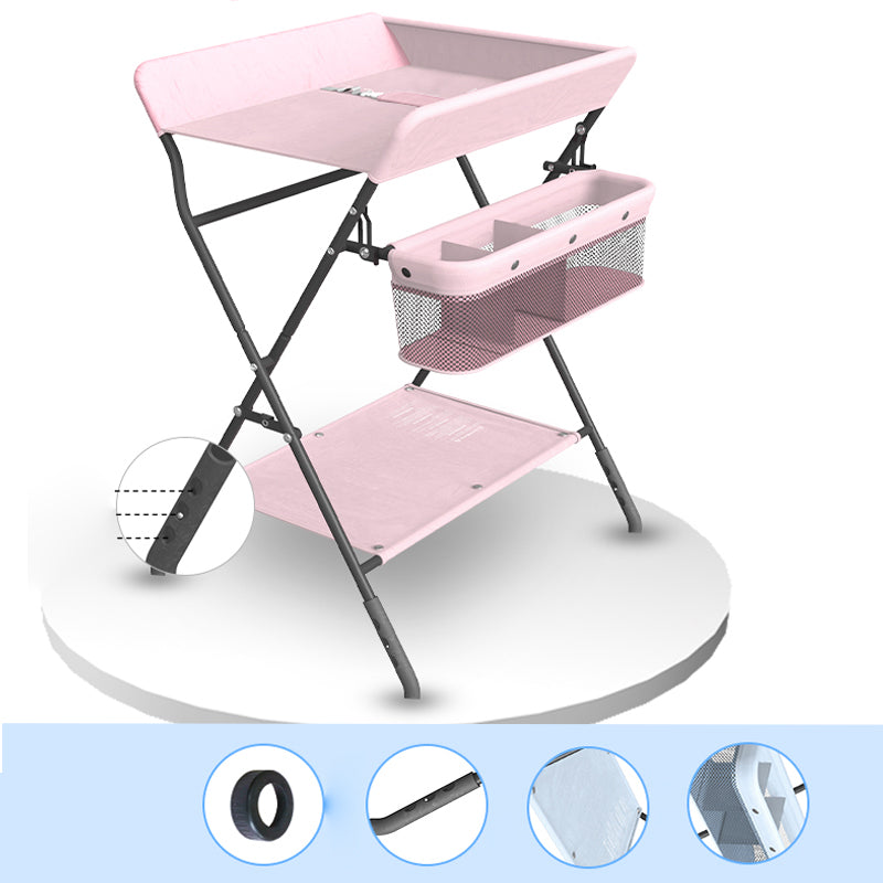 Flat Top Baby Changing Table Folding Changing Table with Safety Rails