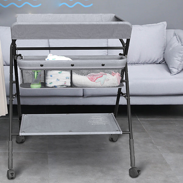 Flat Top Baby Changing Table Folding Changing Table with Safety Rails