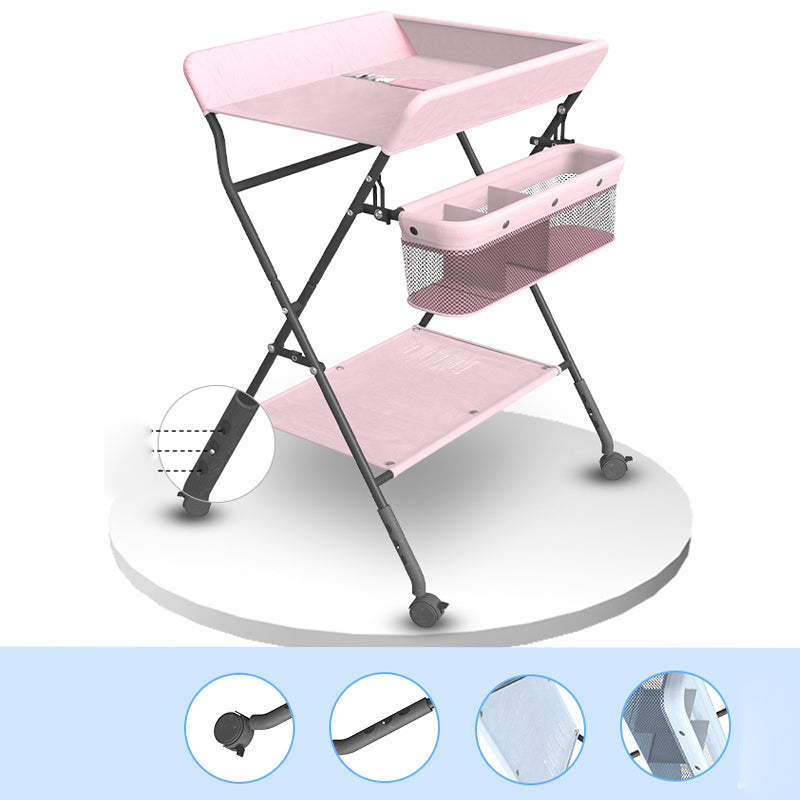 Flat Top Baby Changing Table Folding Changing Table with Safety Rails