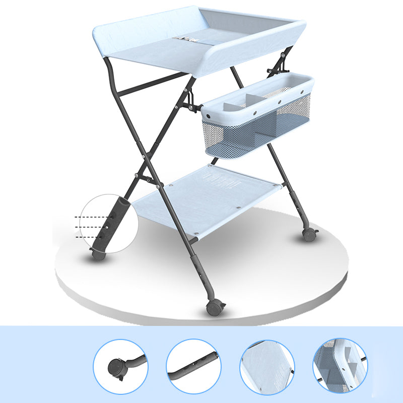 Flat Top Baby Changing Table Folding Changing Table with Safety Rails