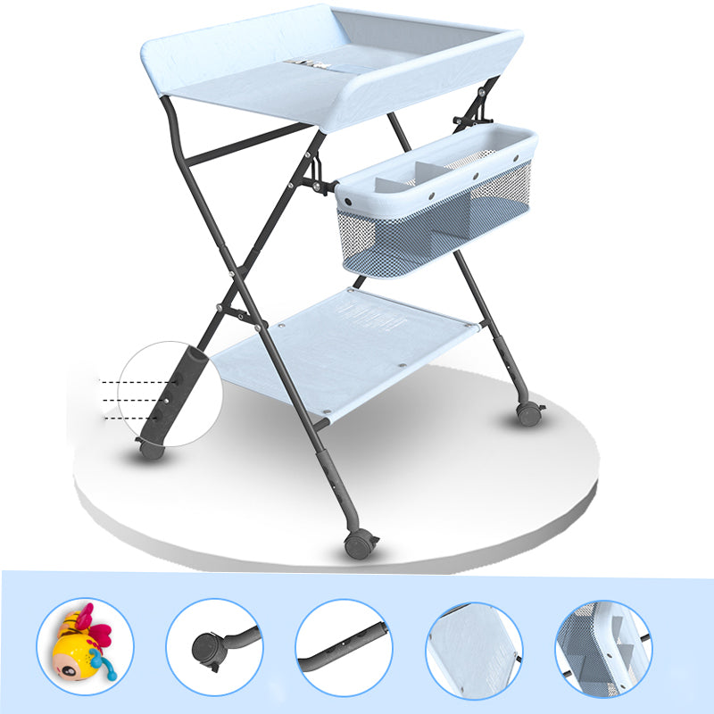 Flat Top Baby Changing Table Folding Changing Table with Safety Rails