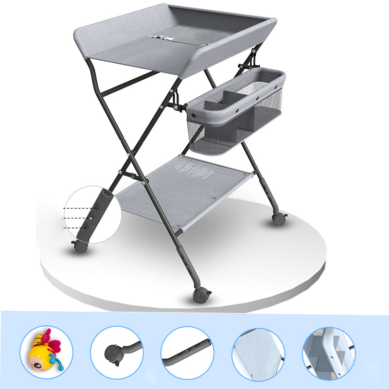 Flat Top Baby Changing Table Folding Changing Table with Safety Rails