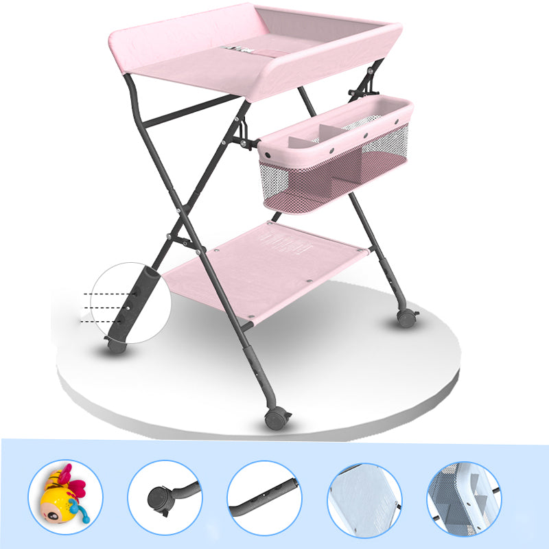 Flat Top Baby Changing Table Folding Changing Table with Safety Rails