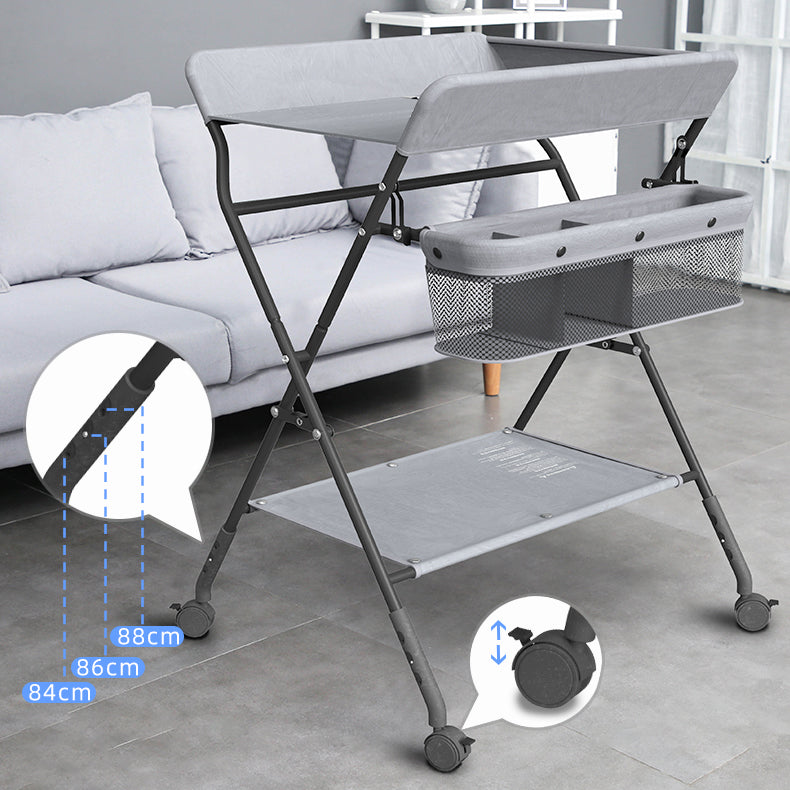 Flat Top Baby Changing Table Folding Changing Table with Safety Rails