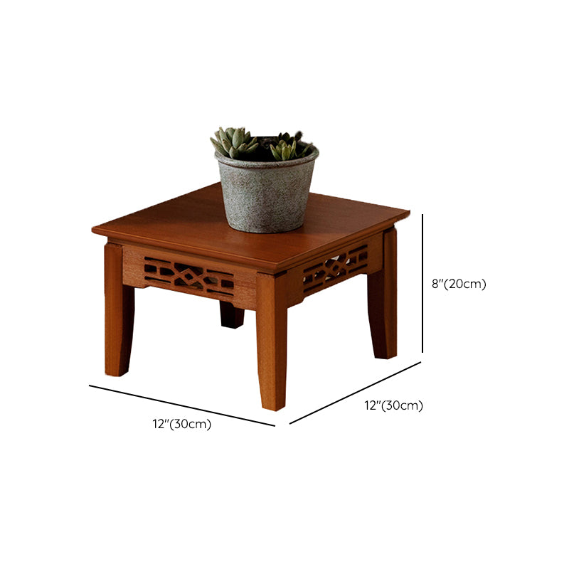 Contemporary 4 Legs Side Table Wood Side End Snack Table with Shelf