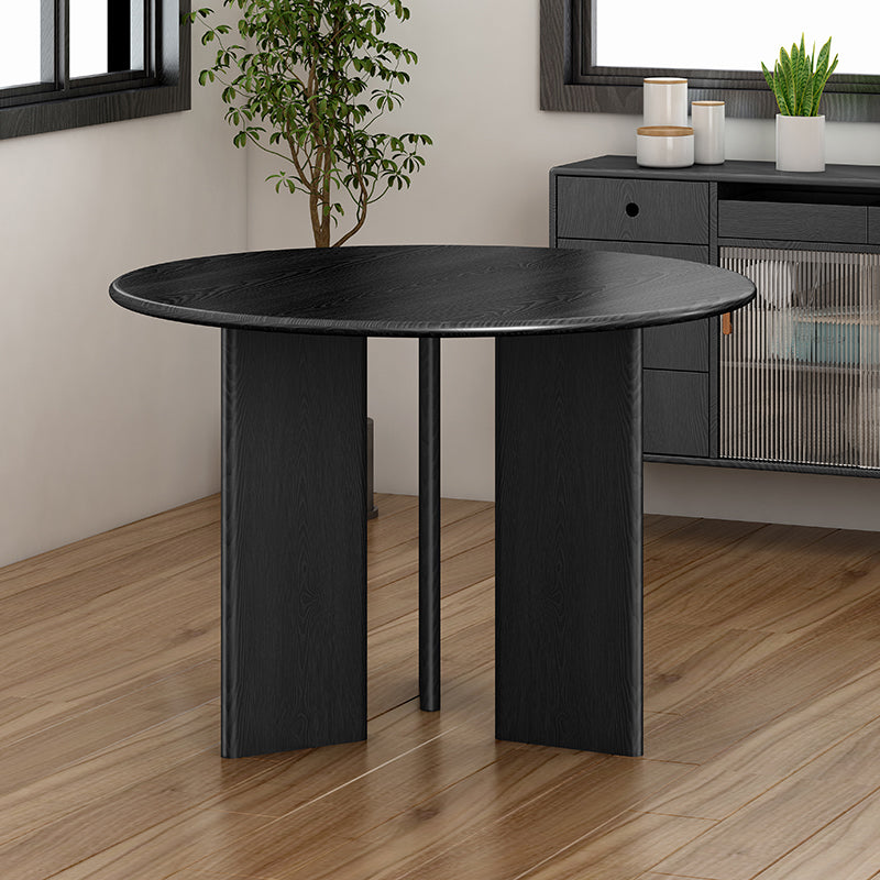 Modern Round Dining Table Wooden Black Dinner Table for Dining Room