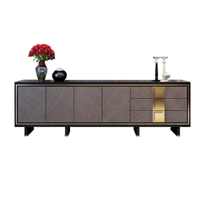 Glam TV Stand Console Enclosed Storage TV Media Stand with Drawers