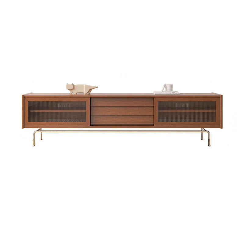 Scandinavian TV Stand Console Solid Wood TV Media Stand with Drawers