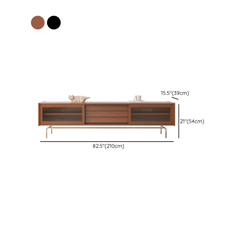 Scandinavian TV Stand Console Solid Wood TV Media Stand with Drawers