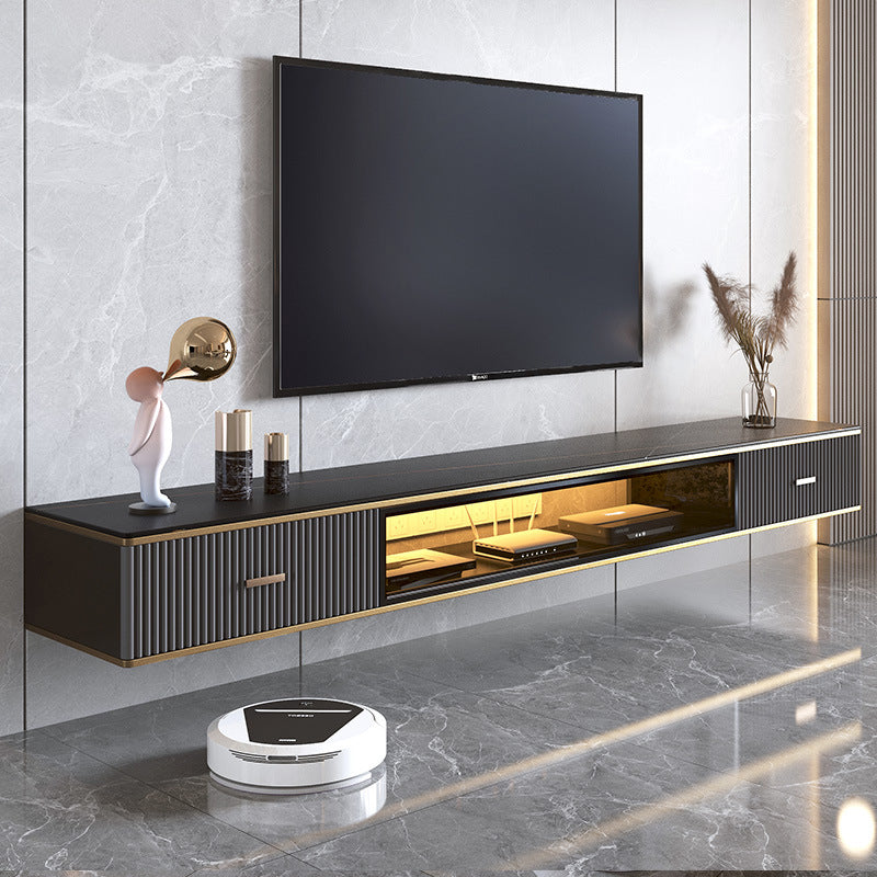 Glam TV Media Stand Wall Mounted TV Media Console with 2 Drawers