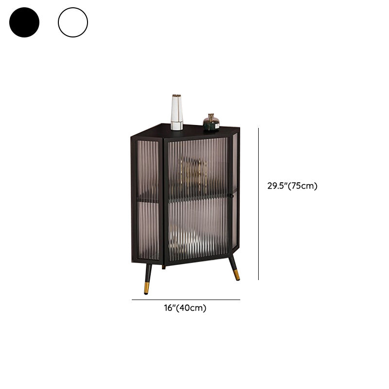 Modern Metal Curio Cabinet Glass Doors Display Cabinet for Dining Room