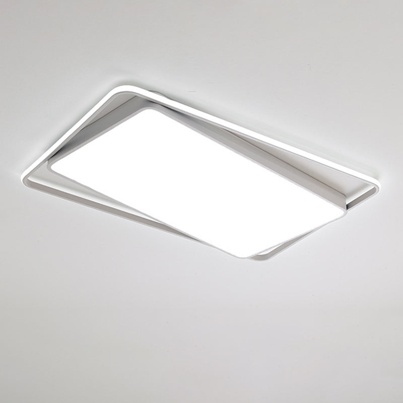 Modern White Flush Mount Lighting Geometric LED Ceiling Light for Living Room