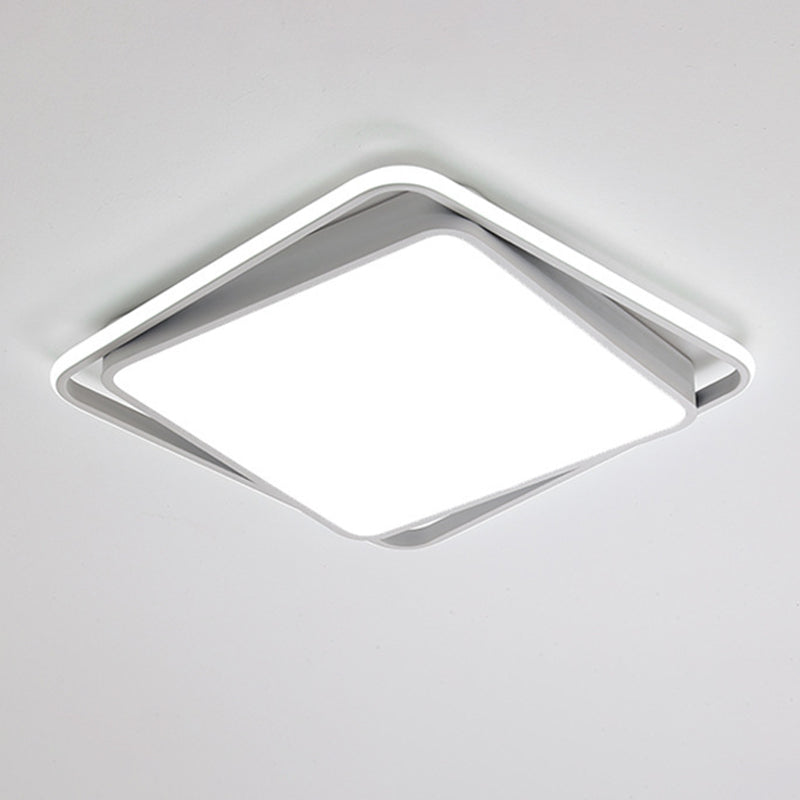 Modern White Flush Mount Lighting Geometric LED Ceiling Light for Living Room